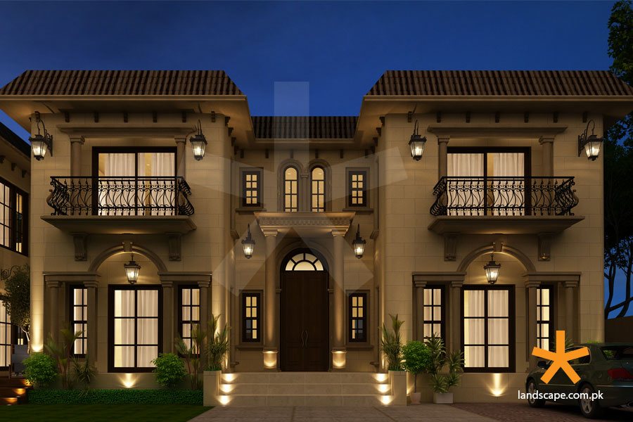 Grand Spanish House Design Landscape PLC